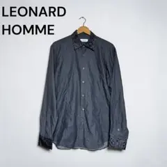LEONARD HOMME レオナール ドットシャツ　イタリア製　グレーのサムネイル