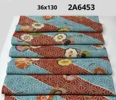 2A-6453 着物はぎれ　和柄　和布　正絹 長襦袢生地　36x130