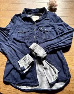 Abercrombie ネイビー 長袖シャツ XL