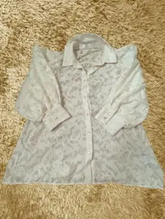 FUN シアージャガードブラウス≪F≫七分袖　姫袖　透明感　オフホワイト