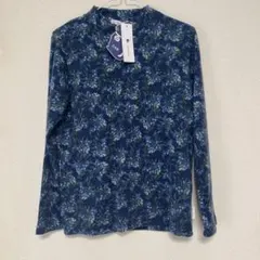 TBIS STUDIO フリーストップス　M〜L ネイビー × ブルー系小花柄