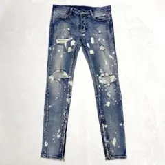 【美品✨】 mnml ペイントクラッシュ スキニーデニム W32のサムネイル
