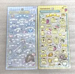 正規品 シナモロール ポムポムプリン ボンボンドロップシール 大 2種セット