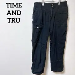 TIME AND TRU ブラック カーゴパンツ 10 ポケット ワークパンツ