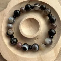 パワーストーン線天珠（天眼石）メンズブレスレット　約17cm