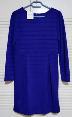 green label relaxing　青 L 長袖ワンピース　未使用 F4