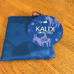 お値下げ不可　KALDI エコバッグ 新作　青と白の動物柄