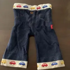 ミキハウス HOT-B 車とクマの刺繍パンツ ネイビー 80