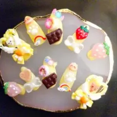 現品 平成女児ネイル くま スイーツ いちご 地雷 量産型 ゆめかわ サブカル