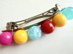 年代物 カラフル レトロポップ まる vintageバレッタ