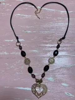 ハートレースプレート& ロングネックレス