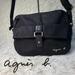 【最安値】agnes b.アニエスベー　ショルダーバッグ　ブラック　ゴールドロゴ