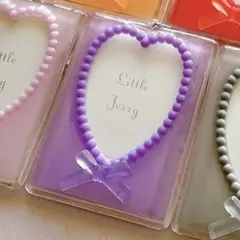 硬質キーホルダー ハートクリ抜き 紫