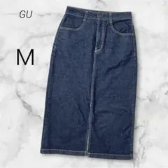 ジーユー GU デニムフロントスリットミディスカート タイト Iラインのサムネイル