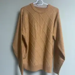 ダイヤモンド柄 Caramel クルーネックセーター