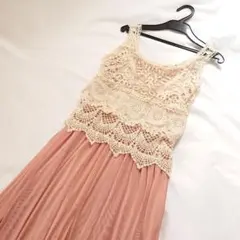 【セシルマクビー】未使用に近い ワンピース ピンク レース ロング 美品