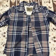 青系のチェックシャツ　二点セット