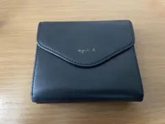 agnes b.】2つ折り財布 がま口 レザー ブラック - メルカリ