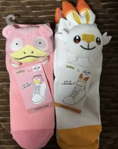 【最終値下げ/ポケモン】ヒバニー ヤドン マスコット付きミドルソックス