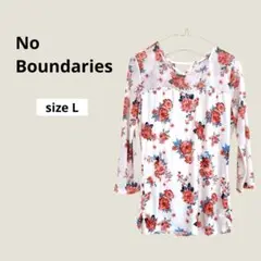 No Boundaries フラワープリント Tシャツ Lサイズ