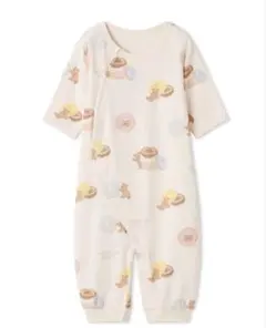 新品未使用タグ付きジェラート ピケBABYドーナツベア柄2WAYオール