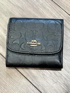 COACH ブラック 三つ折り財布 コーチ