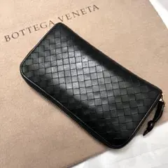 ◇美品◇ボッテガヴェネタ　長財布　ラウンドジップ　ブラック　ナッパレザー
