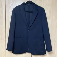 UNIQLO コンフォート2Bジャケット　テーラード　ブラック　 ストライプ柄