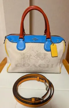 美品】コーチ 17164 シグネチャー パッチワーク トートバッグ 手提げ