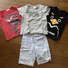 キッズ Tシャツ3枚/ハーフパンツ　4点セット 110cm ポケモン他