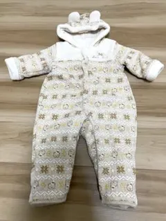 ベージュ系　フリース　ジャンプスーツ　アウター　80