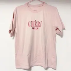 CHÉRI MELUN ロゴ 半袖Tシャツ ピンク Lサイズ
