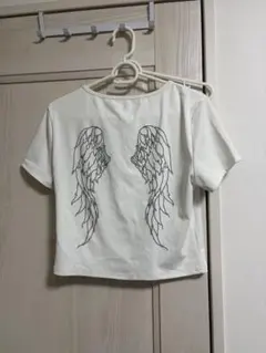 Strevra 半袖Tシャツ ラインストーン エンジェルウィング