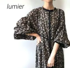 美品 lumier リュミエ ワンピース 花柄 マキシ丈 ボリュームスリーブ