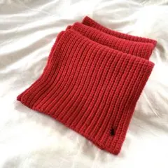 【美品】ポロラルフローレン　ニットマフラー（レッド）