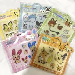 【韓国限定】ポケモン　ポップアップ　バブルステッカー　シール　5枚セット