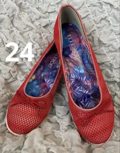 ELLESPORT エルスポーツ　メッシュ バレエシューズ　24cm