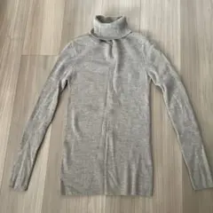 nano universe ベージュ タートルネック ニット　ウール100%