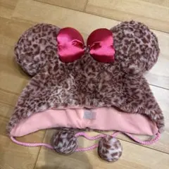 ディズニー　ヒョウ柄　ファンキャップ　ピンク