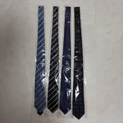 【4本セット】ネクタイ 青 黒 紺　1本あたり¥400