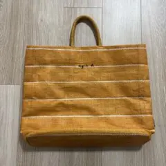 Agnesb アニエスベー ラフィア トートバック ボーダー バッグ カゴ