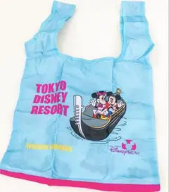 【お値下げ】ディズニー シー ランド ガチャガチャ カプセルトイ エコバッグ水色