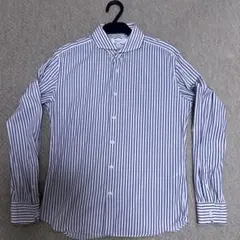 EDIFICE SOKTAS 白/青ストライプ ドレスシャツ 長袖 Sのサムネイル