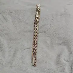 新品　金色と赤色の編み込み帯締め　絹100%
