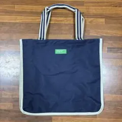 【美品】ベネトン (BENETTON) トートバッグ ネイビー×ベージュのサムネイル