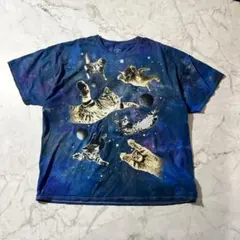 宇宙猫 ギャラクシー 猫総柄Tシャツ 3XL ビッグサイズ CAT SPACEのサムネイル