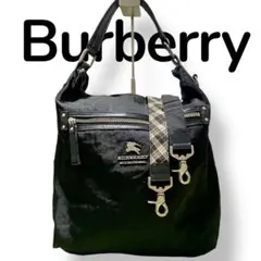 Burberry Bluelabel 　2way トートバッグ ナイロン　黒