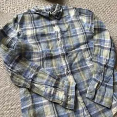 Bonpoint 100%リネン チェック柄長袖シャツ 8(130)