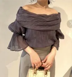 スナイデル　オフショルワッシャーシアーブラウス　パープルのサムネイル