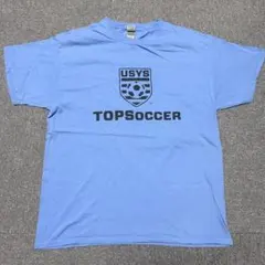 GILDAN TOPSoccer Tシャツ ブルー 青Size L